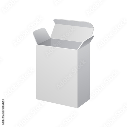 White Software Cardboard, Carton Package Box Open