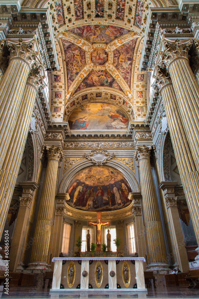 Bologna - Presbytery of Dom or Saint Peters baroque church.