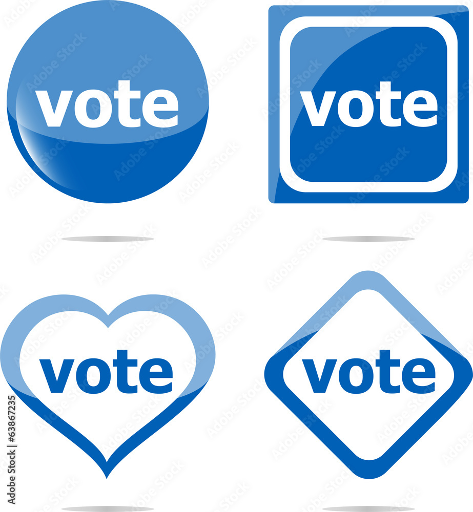 vote stickers set isolated on white, icon button vote stickers set isolated on white, icon button