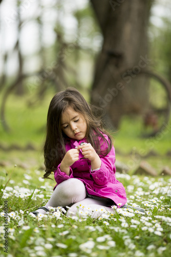 Little girl in the spring f...
