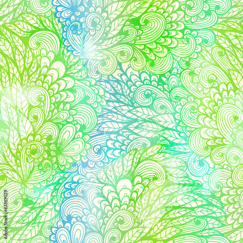 Seamless floral grunge green gradient pattern. Eps10