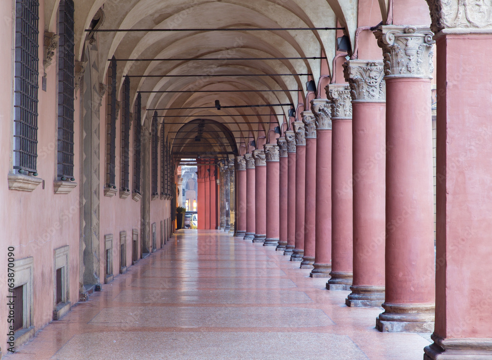 Bologna - Characteristic porticoes from Via Santo Stefano