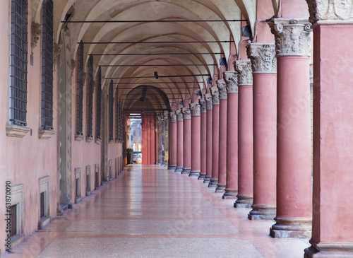 Bologna - Characteristic porticoes from Via Santo Stefano