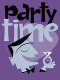 party poster cocktail retro vintage