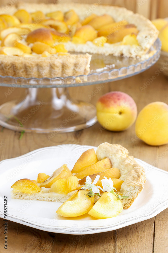 Piece of apricot pie Piece of apricot pie