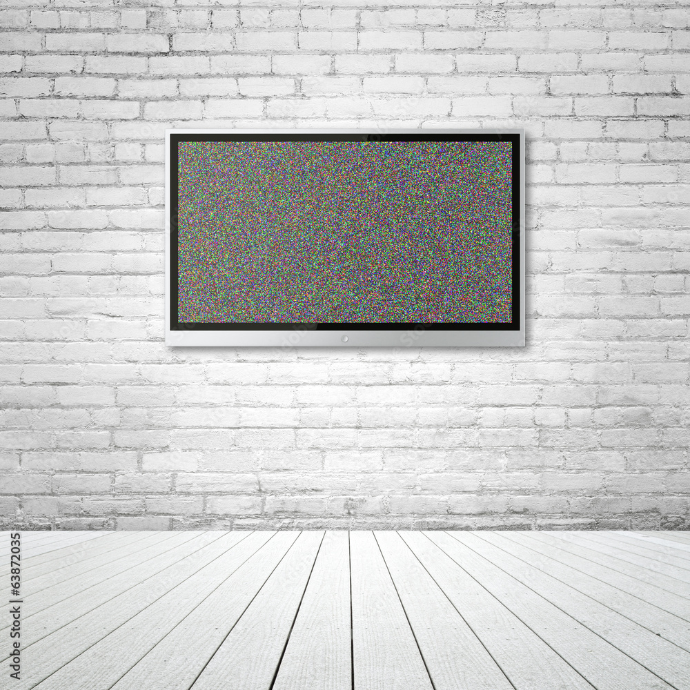 TV on brick wall TV on brick wall