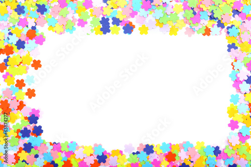 Confetti frame isolated on white