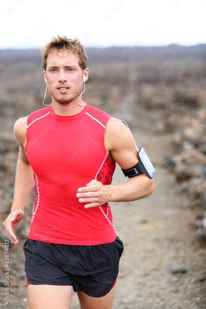 Fototapeta premium Athlete running - male runner exercising