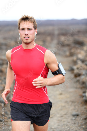 Athlete running - male runner exercising
