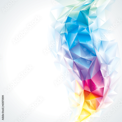 Abstract polygonal crystal colors background.