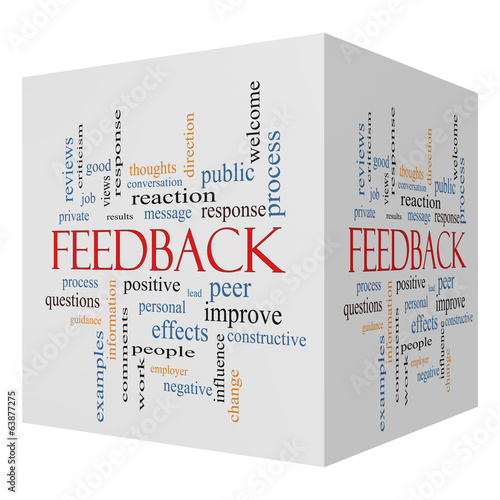 Feedback 3D cube Word Cloud Concept