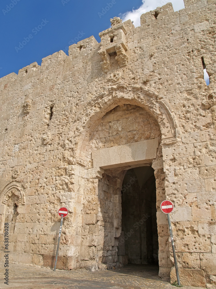 Israel, Jerusalem. Abbey wall Dormitsion