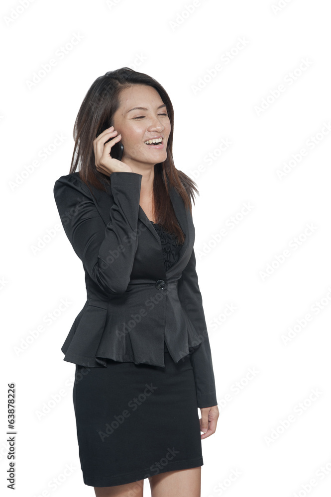 Beautiful woman calling by phone Beautiful woman calling by phone