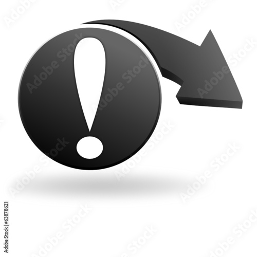 point d'exclamation sur symbole noir