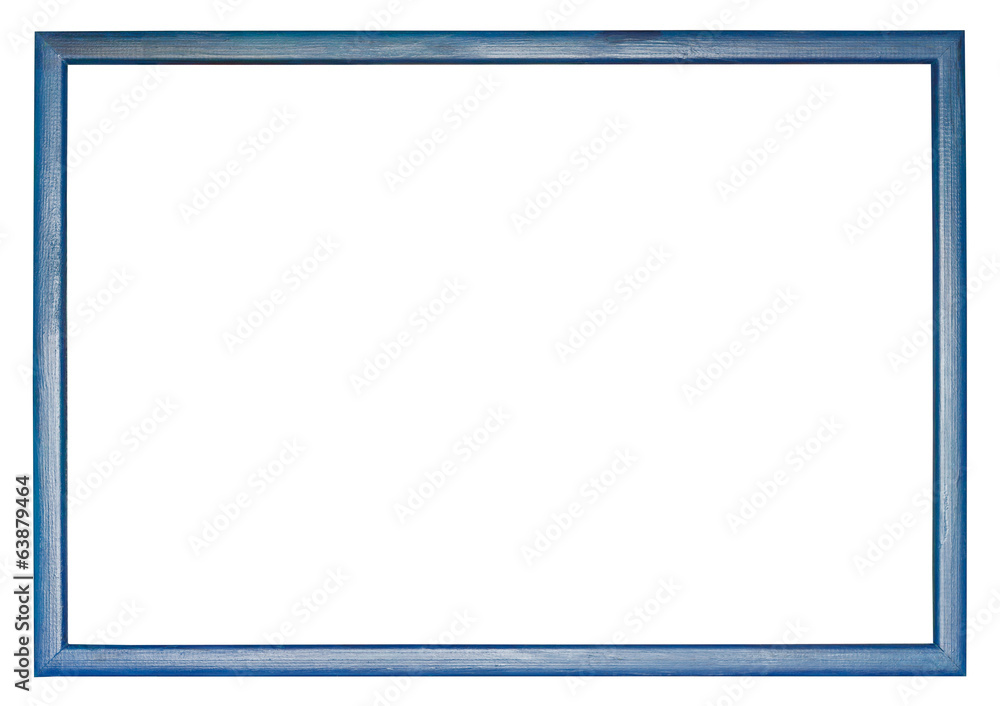Naklejka premium narrow blue wooden picture frame