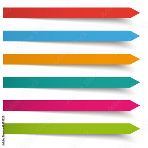 6 Colored Banners Long Arrows