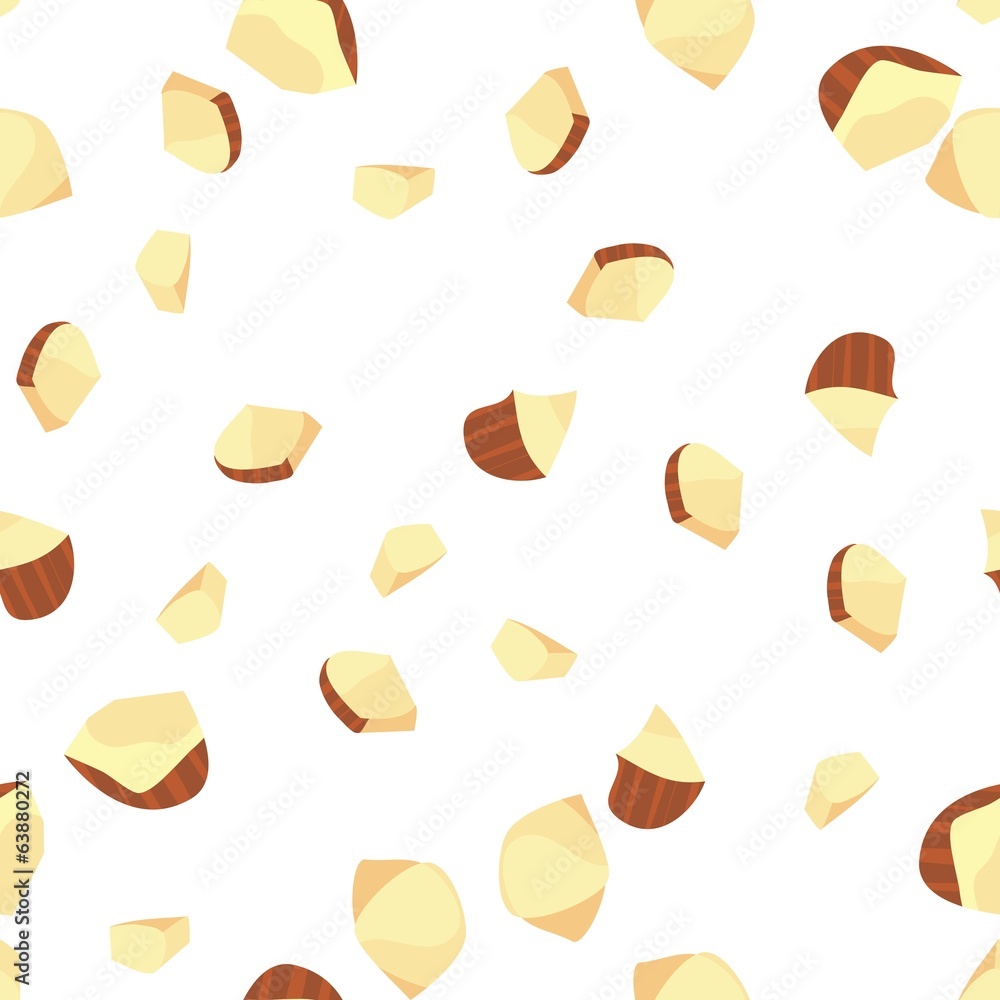 Hazelnut Pieces Seamless Pattern Hazelnut Pieces Seamless Pattern