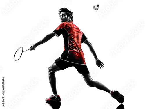 badminton player young man silhouette © snaptitude