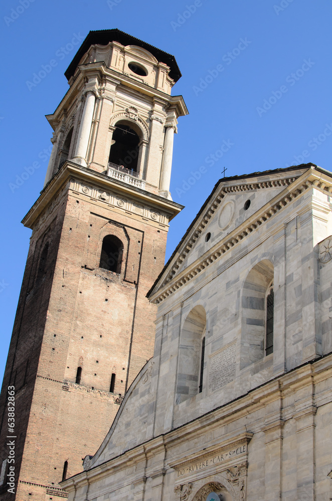 Facade of Turin Cathedral. Itay - Facciata del Duomo di Torino