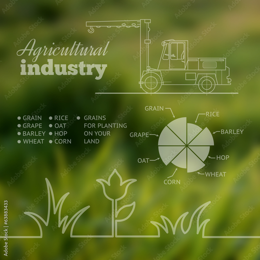 Obraz premium Agricultural industry infographic design.