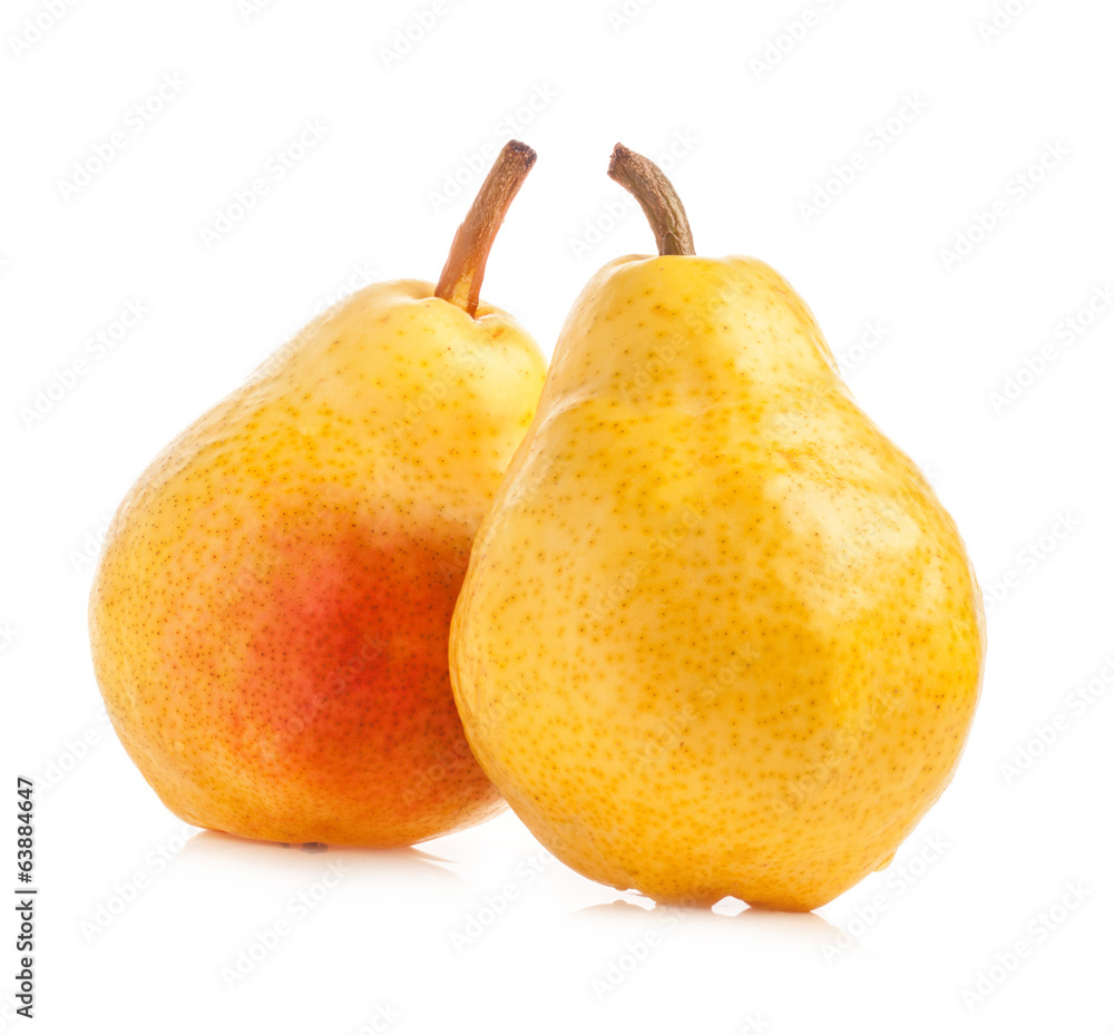 Ripe pear isolated on white background