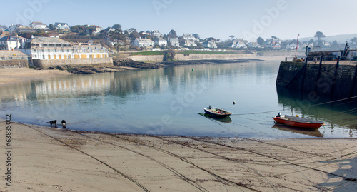 St Mawes harbour boats Cornwall England UK photo