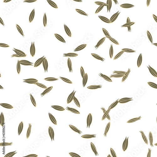 Cumin Seeds Seamless Pattern