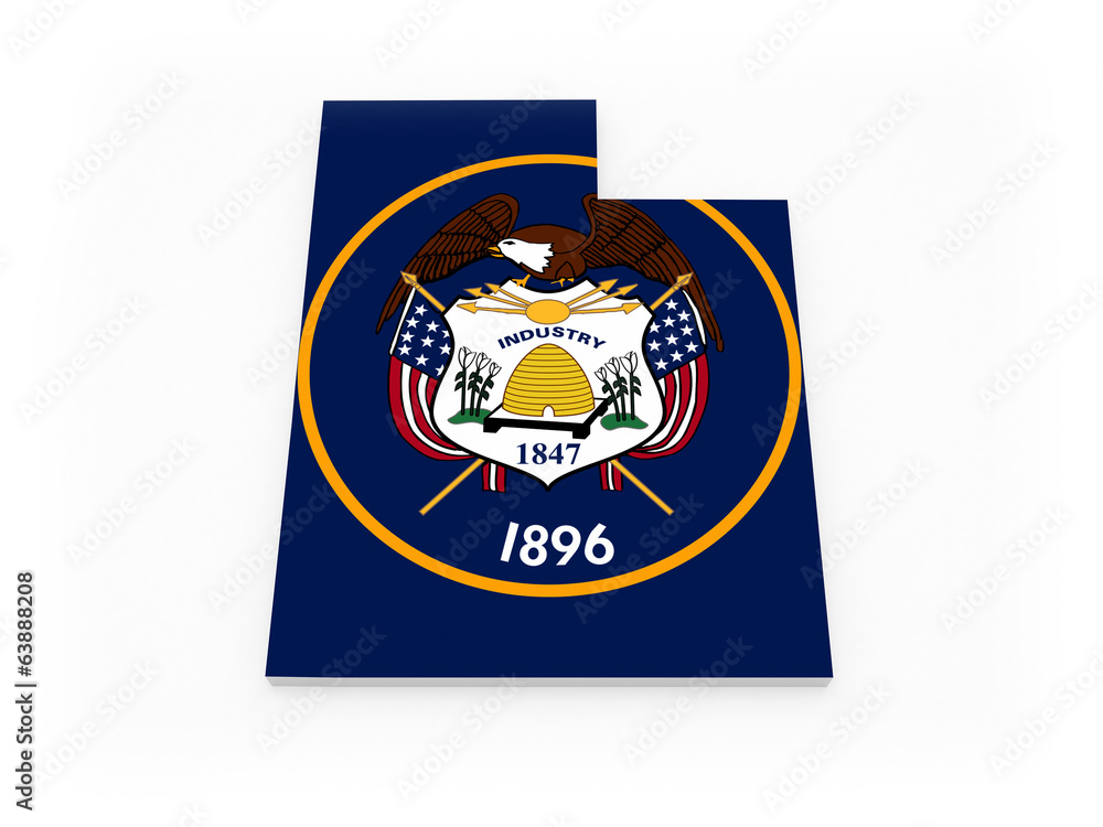 Naklejka premium Three-dimensional map of Utah. USA.