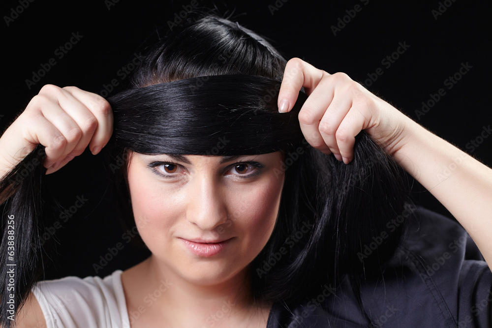 Woman with beauty long black hair Woman with beauty long black hair