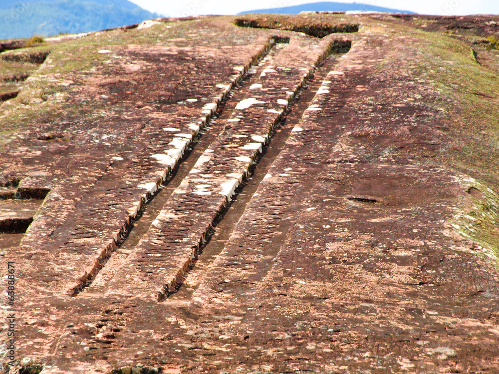 Two channels on Samaipata Fortress Two channels on Samaipata Fortress