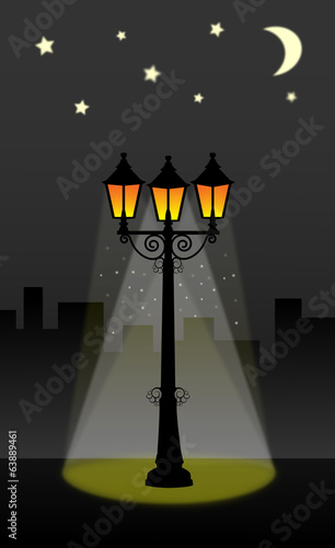 streetlight lantern street vector illustration