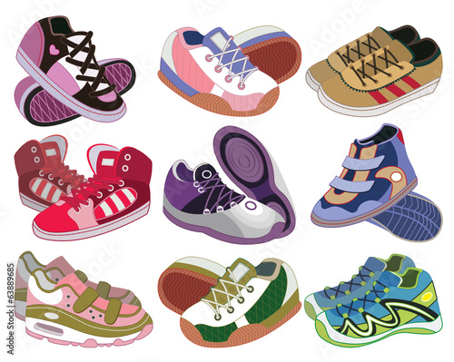 set of sport shoes (vector illustration)