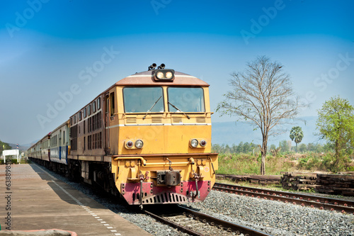 railway tracks on background of scenery