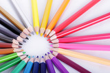 Colorful of pencils in concept all for one