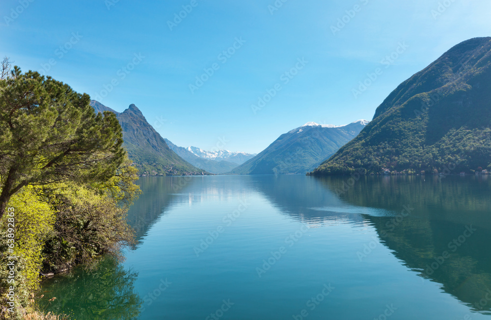 beautiful landscape, Switzerland, Lake Lugano