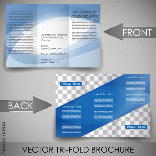 Business three fold flyer template, corporate brochure