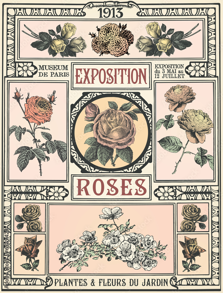 Exposition de Roses - obrazy, fototapety, plakaty 