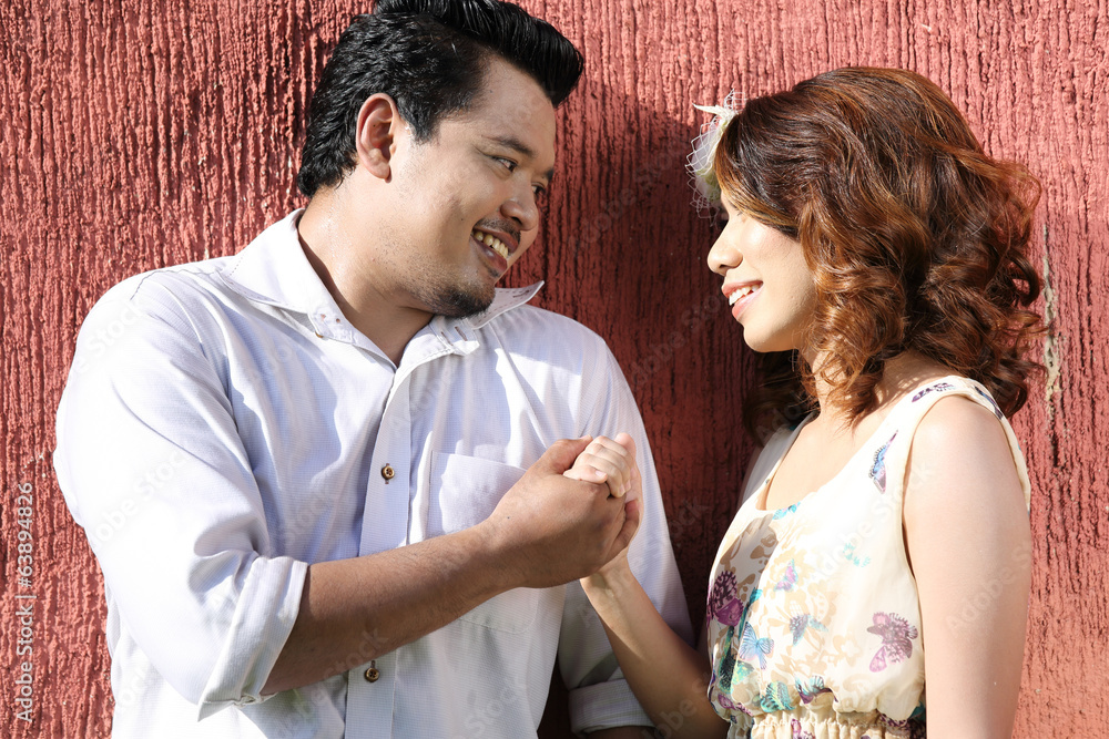 Naklejka premium Close up Couple love with vintage concept