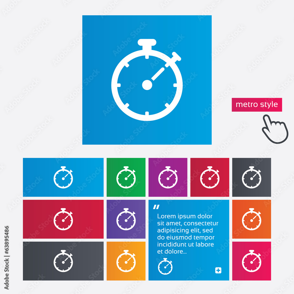 Timer sign icon. Stopwatch symbol. Timer sign icon. Stopwatch symbol.