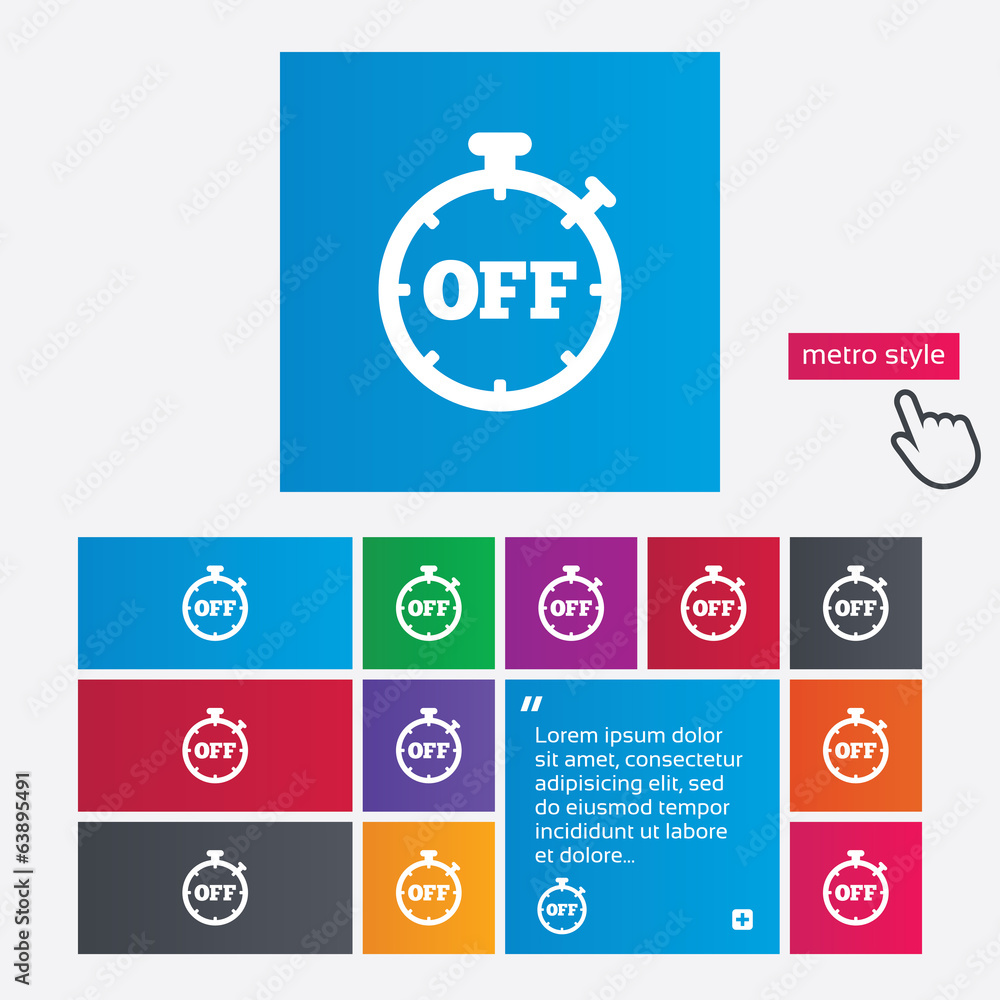Timer off sign icon. Stopwatch symbol. Timer off sign icon. Stopwatch symbol.