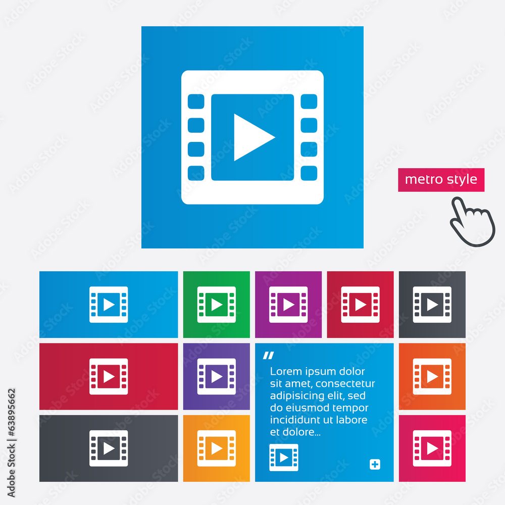 Video sign icon. Video frame symbol. Video sign icon. Video frame symbol.