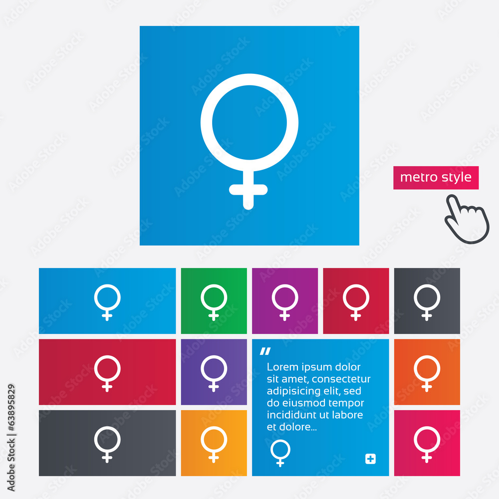 Female sign icon. Woman sex button. Female sign icon. Woman sex button.