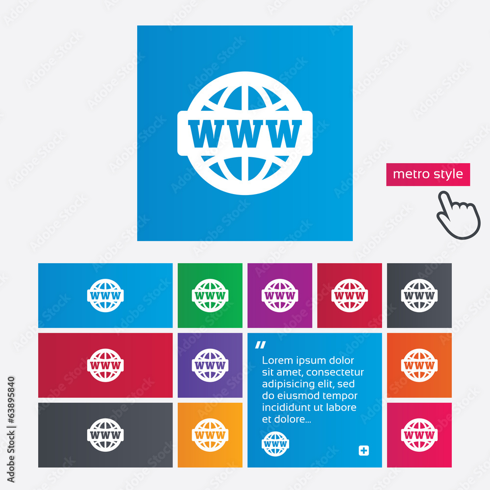 Naklejka premium WWW sign icon. World wide web symbol.