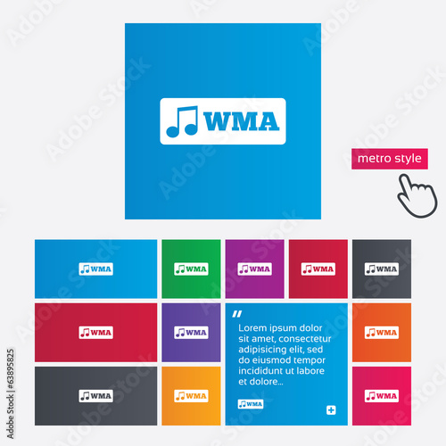 Wma music format sign icon. Musical symbol.