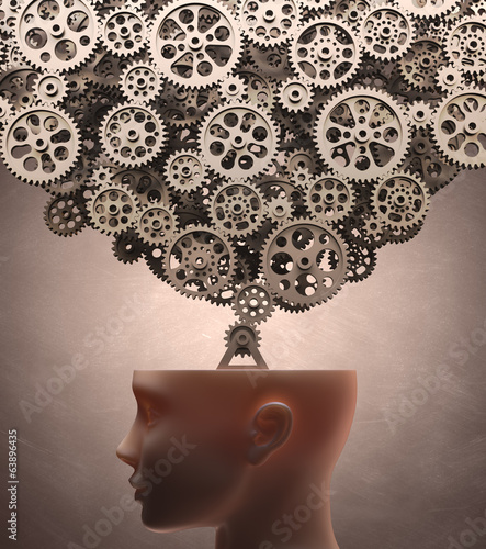 Obraz na plátně Thinking Machine. Clipping path included.