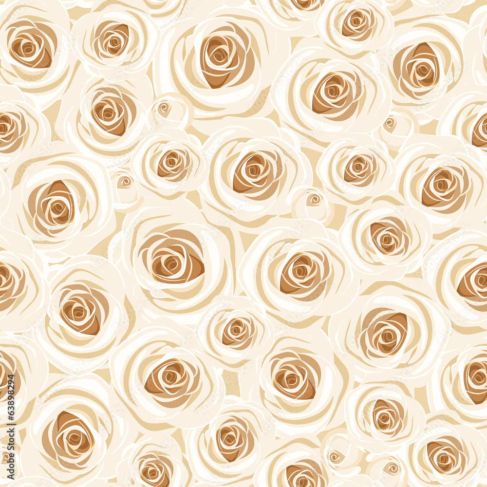 Seamless background with white roses. Vector illustration. Seamless background with white roses. Vector illustration.