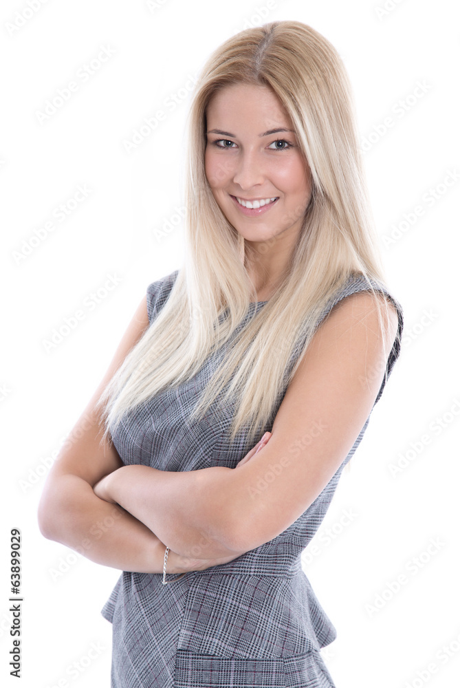 Portrait einer lachenden hübschen Blondine Portrait einer lachenden hübschen Blondine