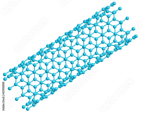 3D model of a carbon nanotube, side view