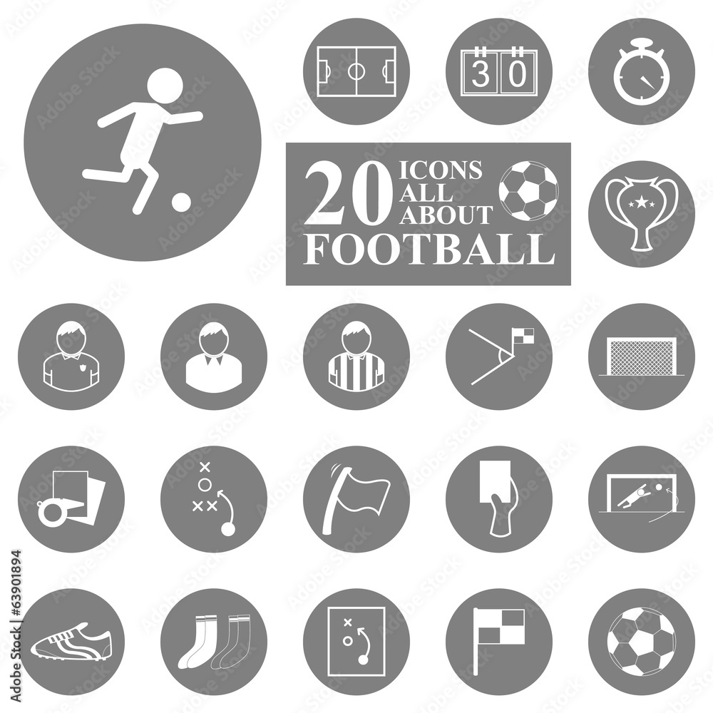 Fototapeta premium 20 Icons all about football/soccer set.