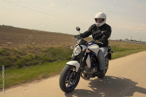 Man driving motorcycle